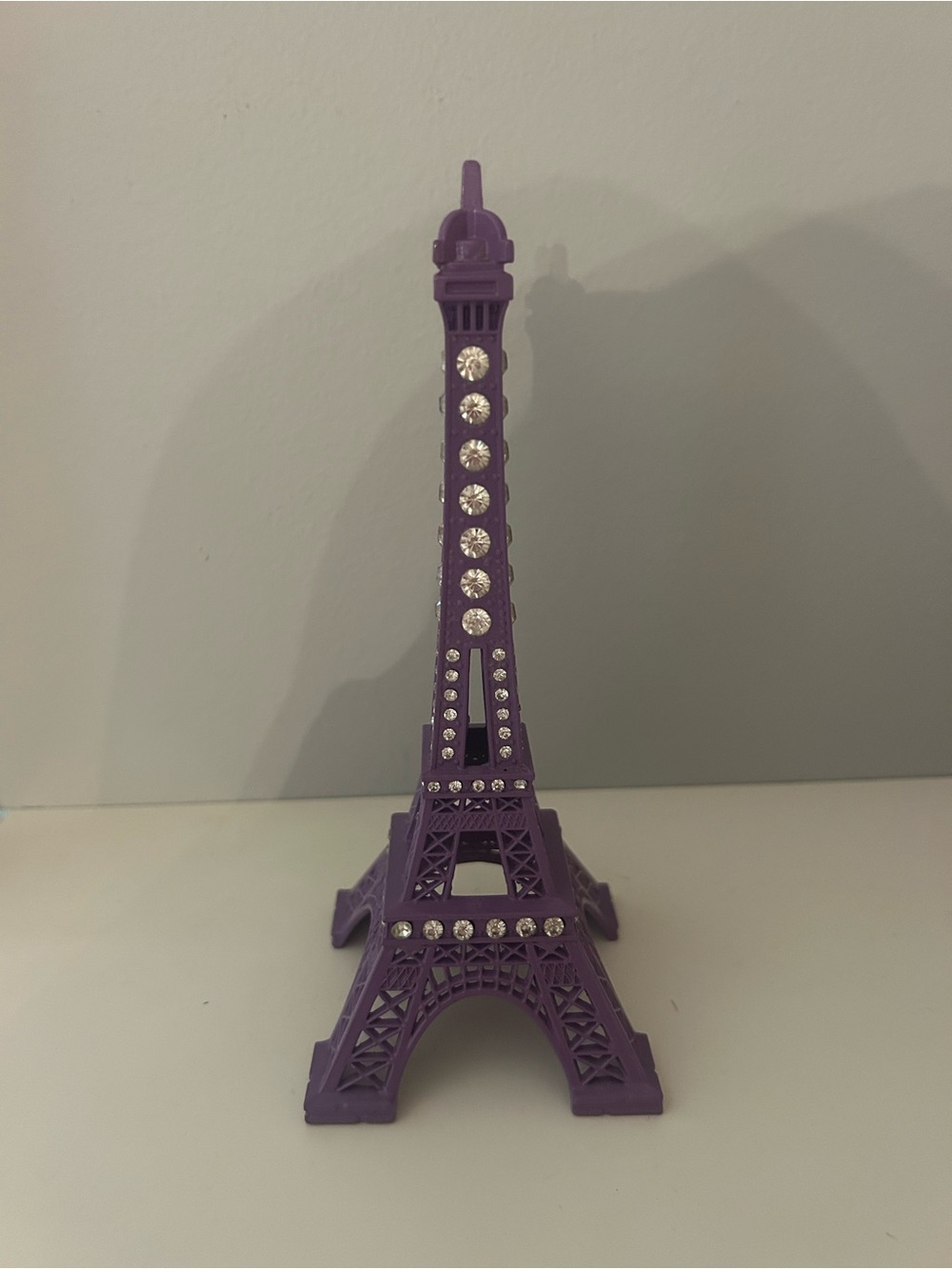 Small Purple Eiffel Tower Decorative Figurine with Rhinestones
